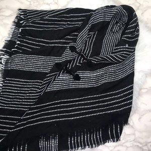 Black White Poncho Toggle Cardigan